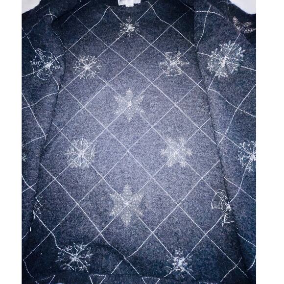 August Max Woman 100% Wool Sequin Snowflake Sweater - Full Zip - Women's Size 2X - Picture 5 of 11
